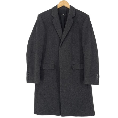 Strellson Long Coat Men Overcoat Classic Winter Wool Blend Sb3 Size 46 - Picture 1 of 8
