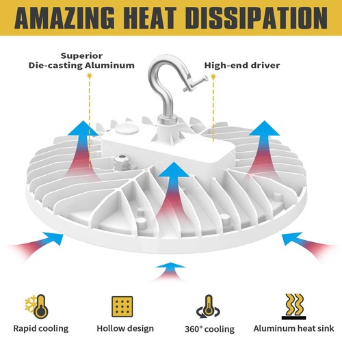 150W Commercial High Bay Lighting Warehouse Garage Barn GYM LED Shop Area Light - Picture 8 of 11