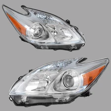Headlamps For 2012-2015 Toyota Prius Projector Chrome Headlights Left & Right