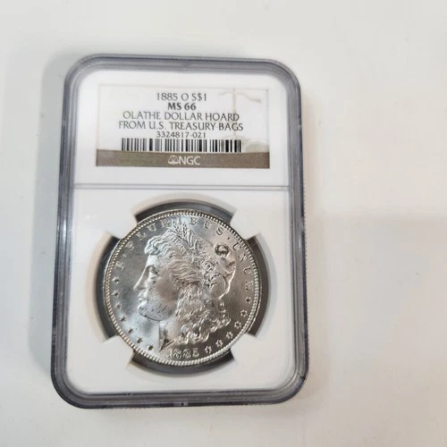 1885-O Morgan Silver $1 MS 66 NGC Olathe Dollar Hoard From US Treasury Bags