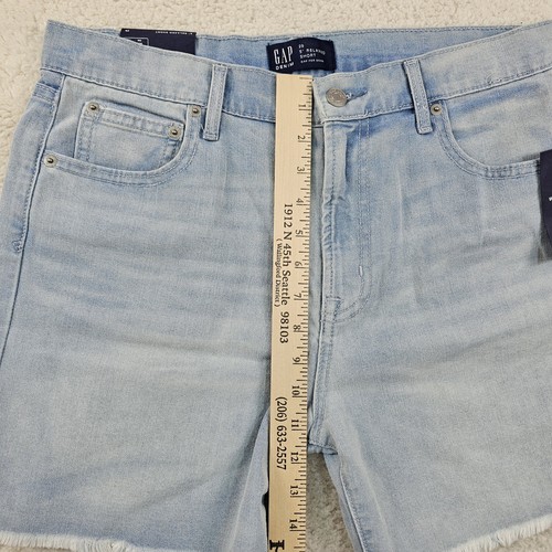 GAP Denim Shorts Women's 34 Light Stone Wash 5" Relaxed Cut Off Frayed Hem - Picture 7 of 13