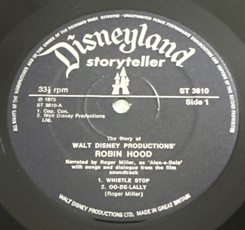 Walt Disney Story & Songs From Robin Hood Vinyl Record 3810 Roger Miller EX / VG - Picture 4 of 6