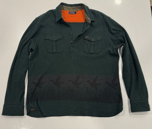 Polo Ralph Lauren Sportsman Pullover Over-Shirt Pulli Grün Mallard XXL