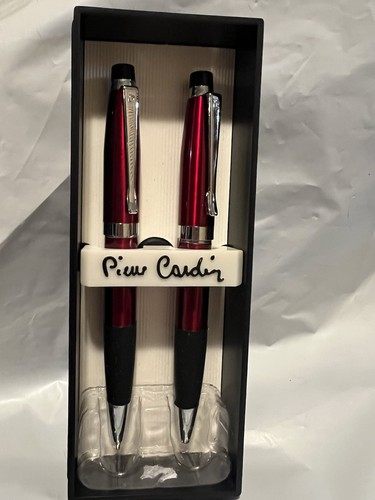 Set penna e matita Pierre Cardin rosso con impugnatura ferma dita nuovo con scatola FS - Foto 1 di 4