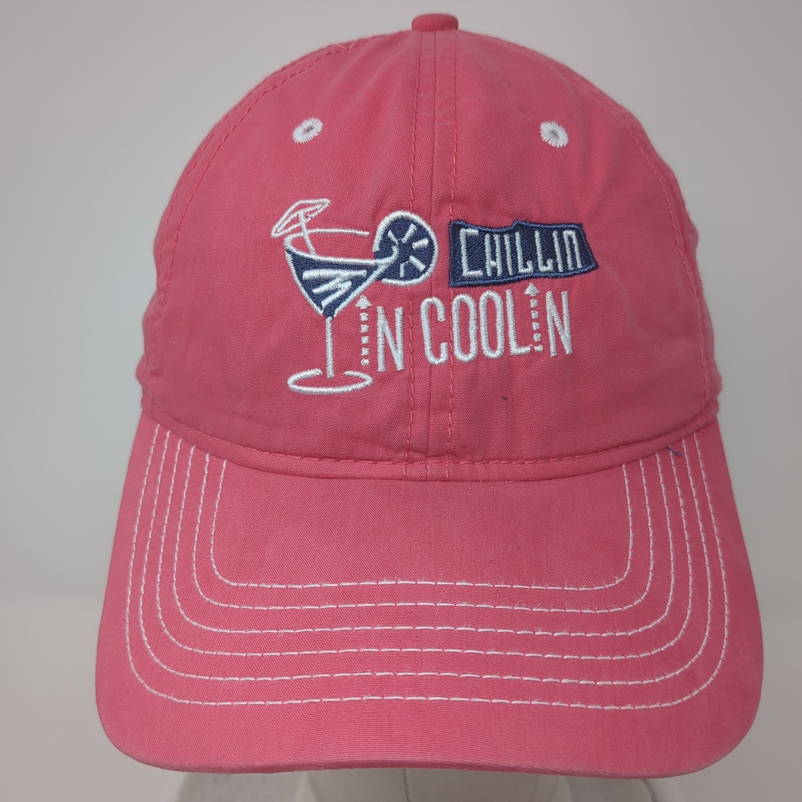 Chillin N Coolin Strapback Hat Solid Pink One Siz… - image 2