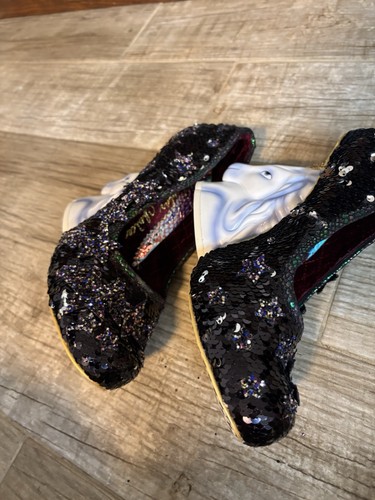 Irregular Choic Eternal Friend Unicorn Heels 10 Black Sequins Stars Iridescent - Picture 9 of 11