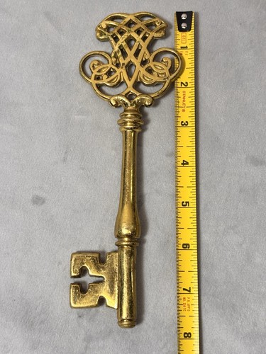 Vintage VIRGINIA METALCRAFTERS verzierter Messing SKELETT SCHLÜSSEL, Williamsburg - Bild 6 von 8