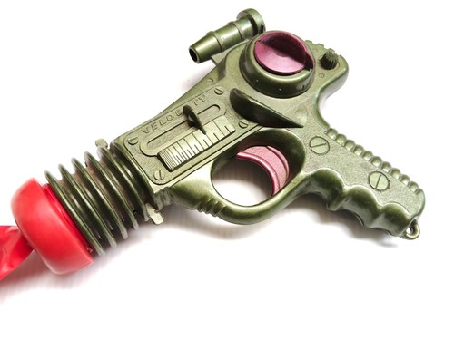 Juguete espacial escaso de colección de rayos atómicos años 50 juguete espacial Tudor Rose Inglaterra -AF - Imagen 2 de 11