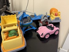 Set of 5 Piece GREEN TOYS Vehicles Planes Helicopters 100 Recycled  2 People