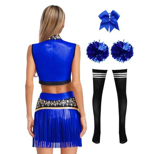 Women Cheer Leader Carnivals Cheerleading Stockings Set Outfits Cosplay Party - Picture 19 of 48