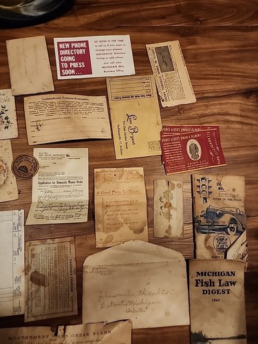 Lot 30+ Antik Vintage Angeln Billhead Quittung 1900er Ephemera MI Michigan Alt - Bild 6 von 7