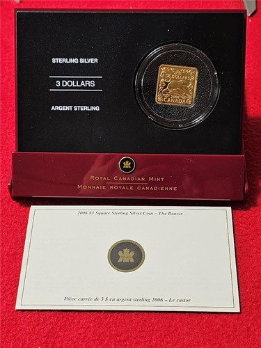 Canadá 2006 $3 cuadrado 0,925 plata esterlina castor 24 k GP OGP y certificado de autenticidad #MF-T5455 - Imagen 1 de 3