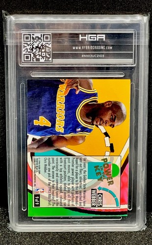 Chris Webber Rookie 1993 Fleer Ultra Power In The Key #9 Calificado HGA 9 Como Nuevo Salón de la fama - Imagen 2 de 2