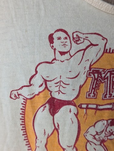 Vtg. Pasadena Health Club Bill Pearl's Gym Tank Top T, T-shirt Medicine Ball Lg - Picture 4 of 20