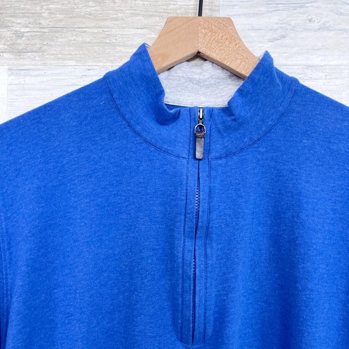 Suéter J McLaughlin 1/4 Cremallera Cuello Simulado Azul Algodón Informal Elastizado Para Hombres XL - Imagen 2 de 6