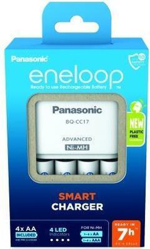 Kit Risparmio Famiglia: Panasonic BQ-CC17 + 4 Pile Ricaricabili AA