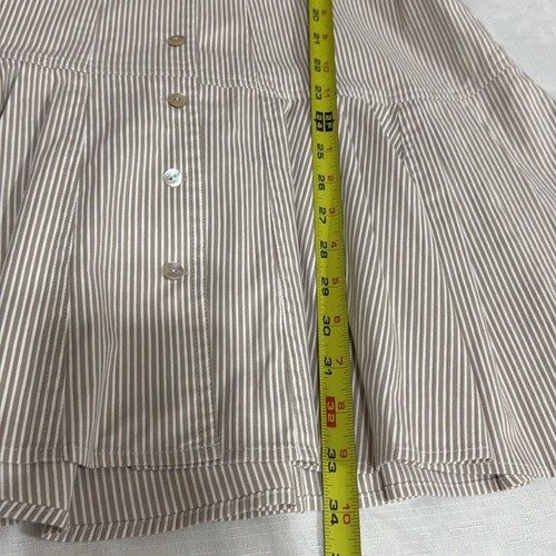 (H1) Alexis - Beige and white striped short-sleeved mini dress, size M - Picture 5 of 13