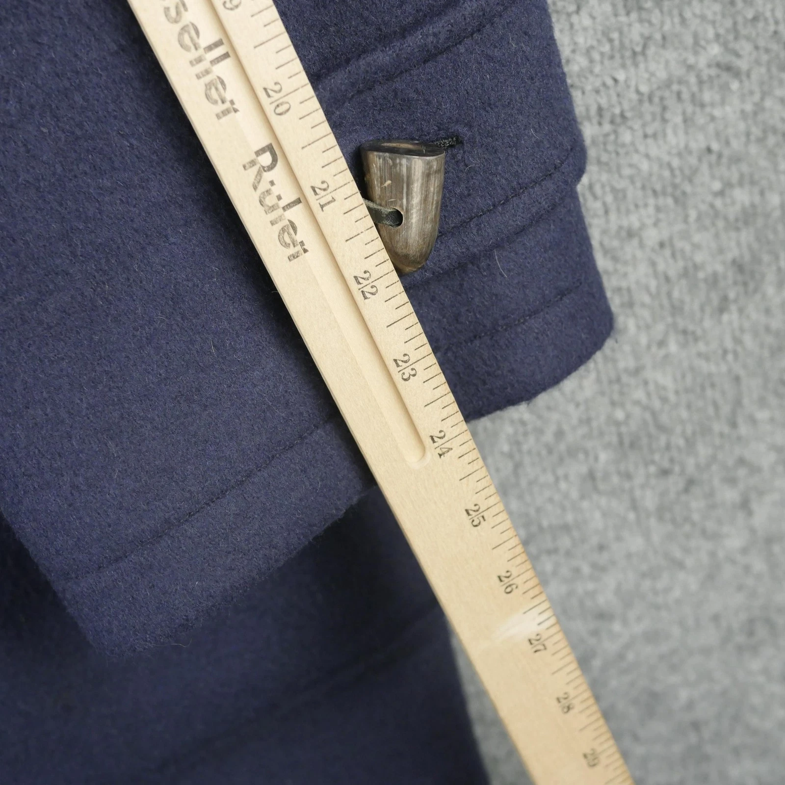 Gloverall Coat Mens 42 Blue Wool Original Duffle Toggle Plaid Lined England - product detail image 18
