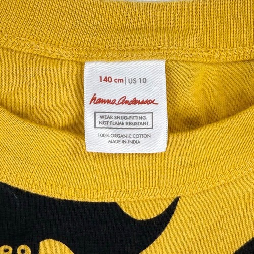 Hanna Anderson Kids Bats Long Sleeve Crew Neck Shirt Size 10 Yellow Black - Picture 4 of 8