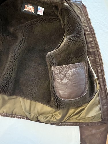 VTG SCHOTT 157 NAKED LEATHER JACKET CYCLE RIDER Cafe Racer Motorcycle Biker 42 - Picture 11 of 15