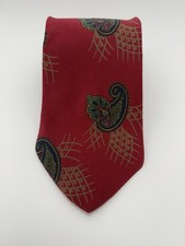 Burke & Boswell Men's Tie 100% Italian Silk Made In USA 55" Long Burgundy