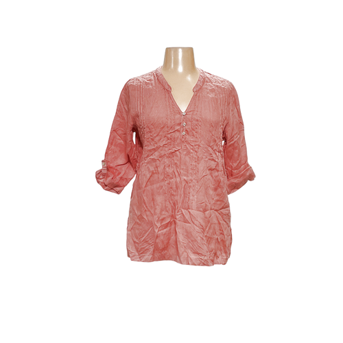 Blusa de lino rosa Cynthia Rowley XL - Imagen 1 de 4