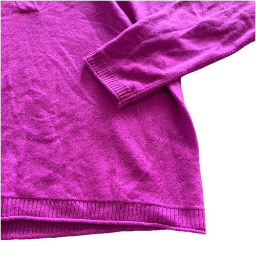 Suéter de cachemir Halston para mujer cuello fucsia pulóver mangas largas nuevo sin etiquetas $225 - Imagen 2 de 8