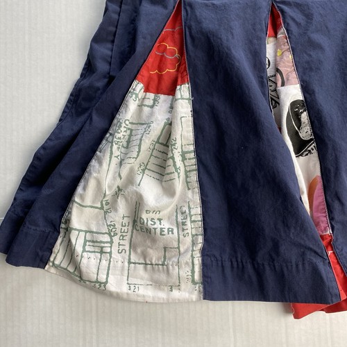 Anthropologie Lithe Multi Panel Skirt Sz 6 Navy Blue Boston Terrier 100% Cotton - Picture 6 of 15