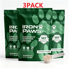 1/3X Iron Paws Human-Grade Superfood For Dogs, Premium Greens Powder Supplement