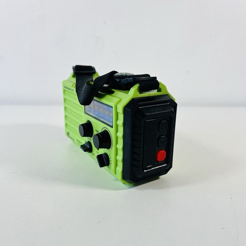 Radio de manivela solar, radio de emergencia AM/FM/SW alimentada por 5 vías para exteriores verde - Imagen 3 de 5
