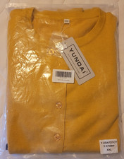 Yundai - Women's Full Sleeve Yellow Cardigan - XXL, New with Tag