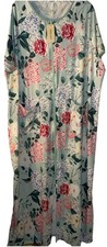 Women Robes Zipper Front Short Sleeve Full Length Housecoat with Pockets 4XL
