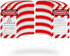 Lockout Tagout Tags - 30 Danger Do Not Operate Tag with 30 Zip Ties, Premium 32 
