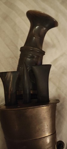 Antique Metal Scabbard Khukuri. Bone Handle - Picture 5 of 5
