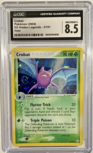 CGC 8.5 Crobat 3/101 Hidden Legends Holo w/double Swirl