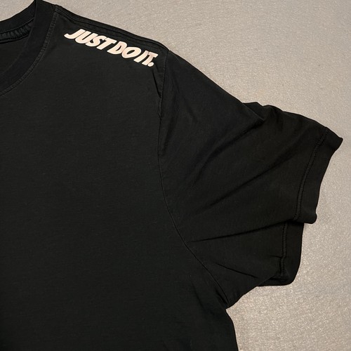 Nike Dri-Fit Just Do It Graphic T-Shirt Mens XXL Black Red Swoosh Short Sleeve - Picture 3 of 10