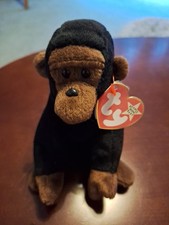 Congo the Gorilla Ty Beanie Babies Baby Mint With Tags Stored In Cabinet Case