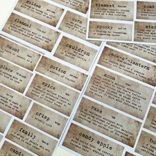 Halloween Fall Definition Phrase Stickers Scrapbook Junk Journal Collage Cards