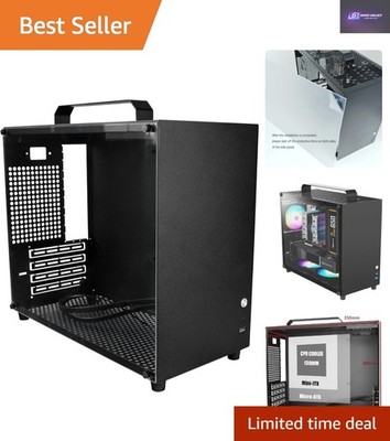 Stilvolles schwarzes Mini-Tower PC-Gehäuse mit Vollacrylseite und Griff zum Selbermachen