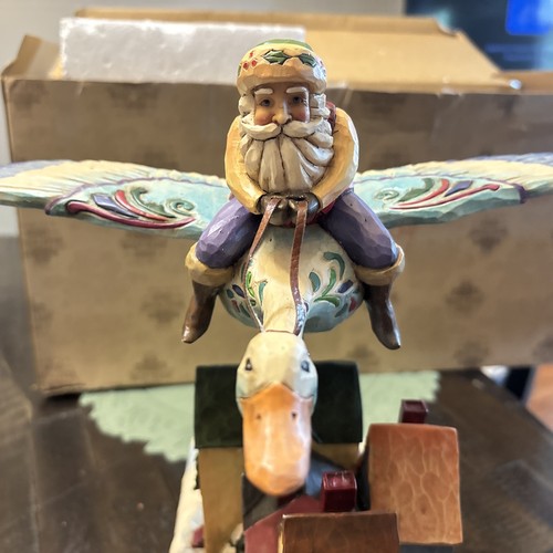 Seltener Jim Shore Weihnachtsmann fliegt auf einer Gans Claus Heartwood Creek EUC mit Box - Bild 10 von 10