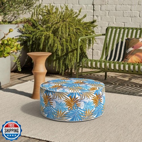 Melody Elephant Patio Inflatable Ottoman, 21x9 Inch Portable Stool Ottoman wi - Picture 5 of 5