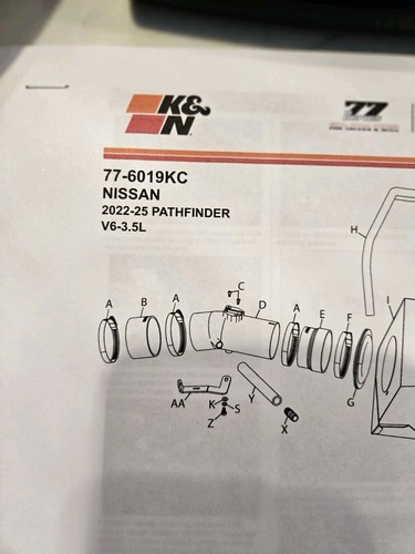 K&N Cold Air Intake System for 2022-2025 Nissan Pathfinder 3.5L V6 77-6019KC - Picture 3 of 24