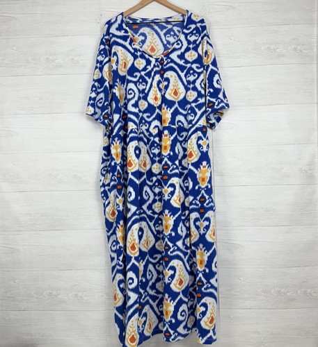 NEW Ulla Popken Plus Size 32/34 Tunic Maxi Dress Empire Waist Knit Paisley Print - Picture 17 of 18