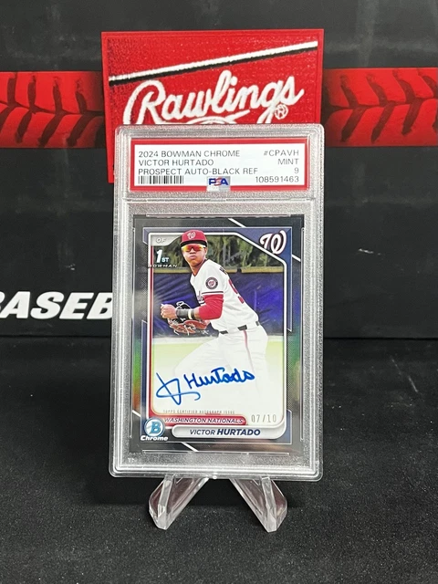 2024 Bowman Chrome Victor Hurtado Black Refractor Auto /10 #CPA-VH PSA 9 1st