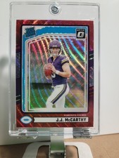 2024- Rated Rookie J.J. McCarthy #303 Optic Preview Red Wave Prizm (RC)