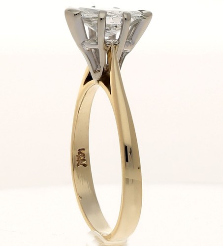Diamond Marquise Solitaire Engagement Ring .76CT 14K YG Size 5.5 - Picture 5 of 9