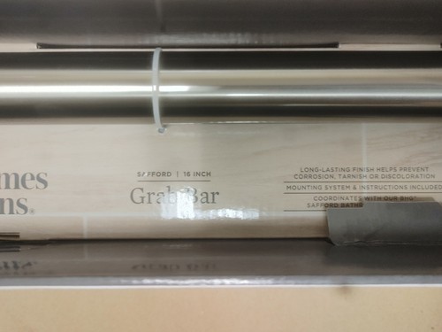 Better Homes And Gardens 16in Bathroom Grab Bar Satin Nickel New - Picture 5 of 15