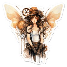 Steampunk Fairy, Vinyl Decal Sticker, Indoor Outdoor, 3 Sizes, 11773