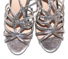 Fioni Women's LIA Metallic Silver Strappy Open Toe Shoe Sandal  7.5-10 Medium