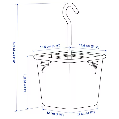 Organizador de cubiertos Ikea soporte fácil de agarrar cesta verde pálido/antracita - Imagen 4 de 6